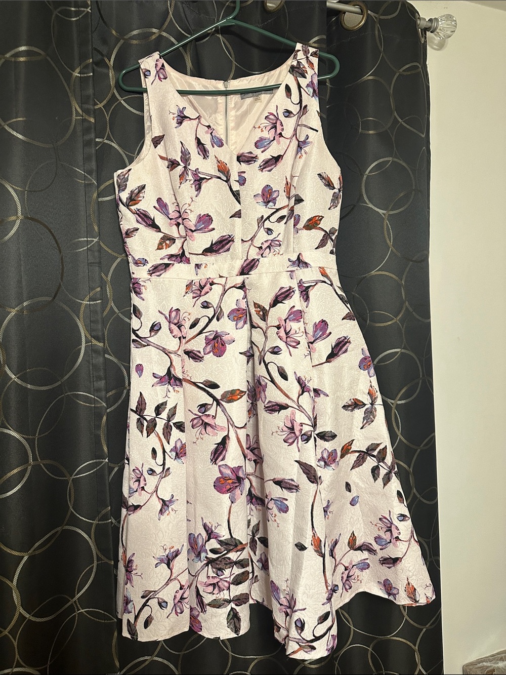 Danny & Nicole Pink Floral V-Neck A-Line Dress